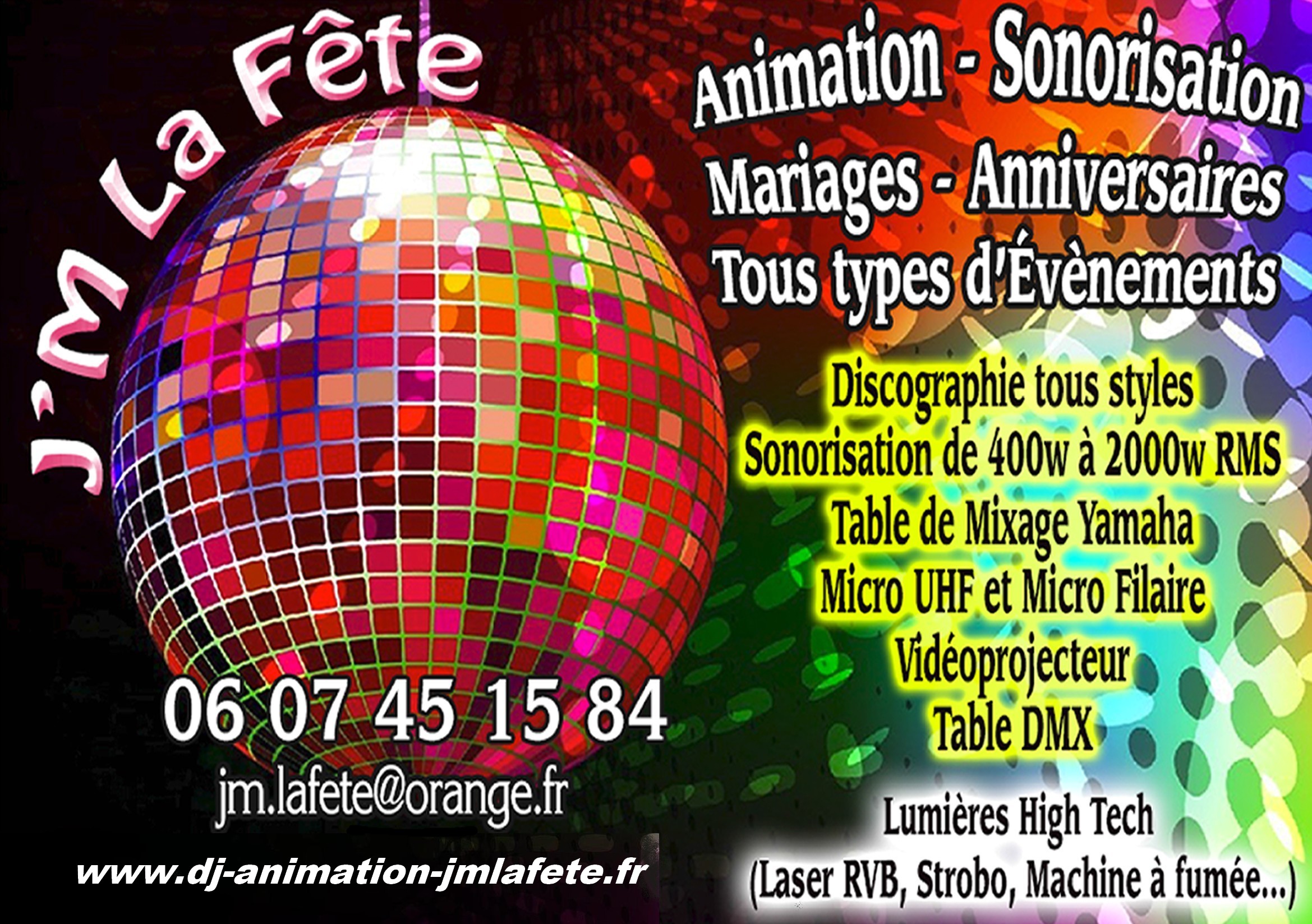 DJ Animation, sonorisation soirée mariage, anniversaire, Baptême